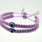 Evil eye amulet bracelet, good luck Lilac color string wristband evil eye protection good luck charm, adjustable beautiful braided bracelet