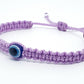 Evil eye amulet bracelet, good luck Lilac color string wristband evil eye protection good luck charm, adjustable beautiful braided bracelet