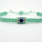 Evil eye amulet bracelet, good luck mint green string wristband, evil eye protection, good luck charm, adjustable, new, for man and women