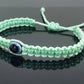 Evil eye amulet bracelet, good luck mint green string wristband, evil eye protection, good luck charm, adjustable, for man and women, new