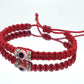 red string good luck bracelet with an evil eye charm, braided red string wristband, evil eye protection braided bracelet, unisex, adjustable