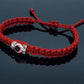 red string good luck bracelet with an evil eye charm, braided red string wristband, evil eye protection braided bracelet, unisex, adjustable