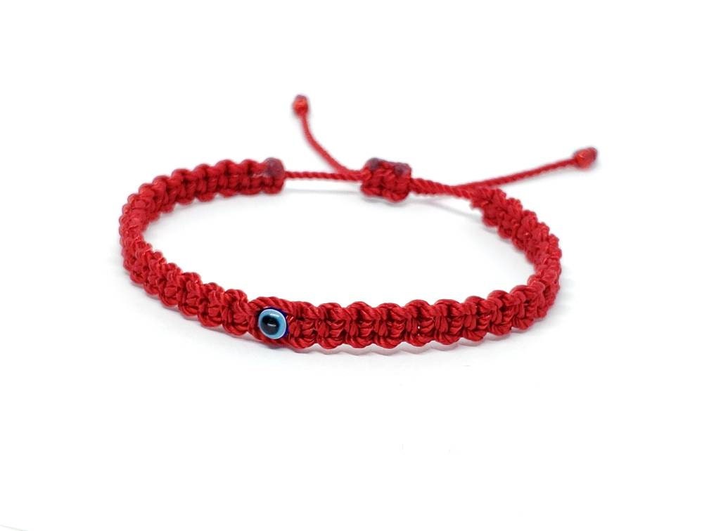 Evil eye bracelet, good luck red string bracelet, evil eye protection amulet, red string wristband adjustable for man and woman