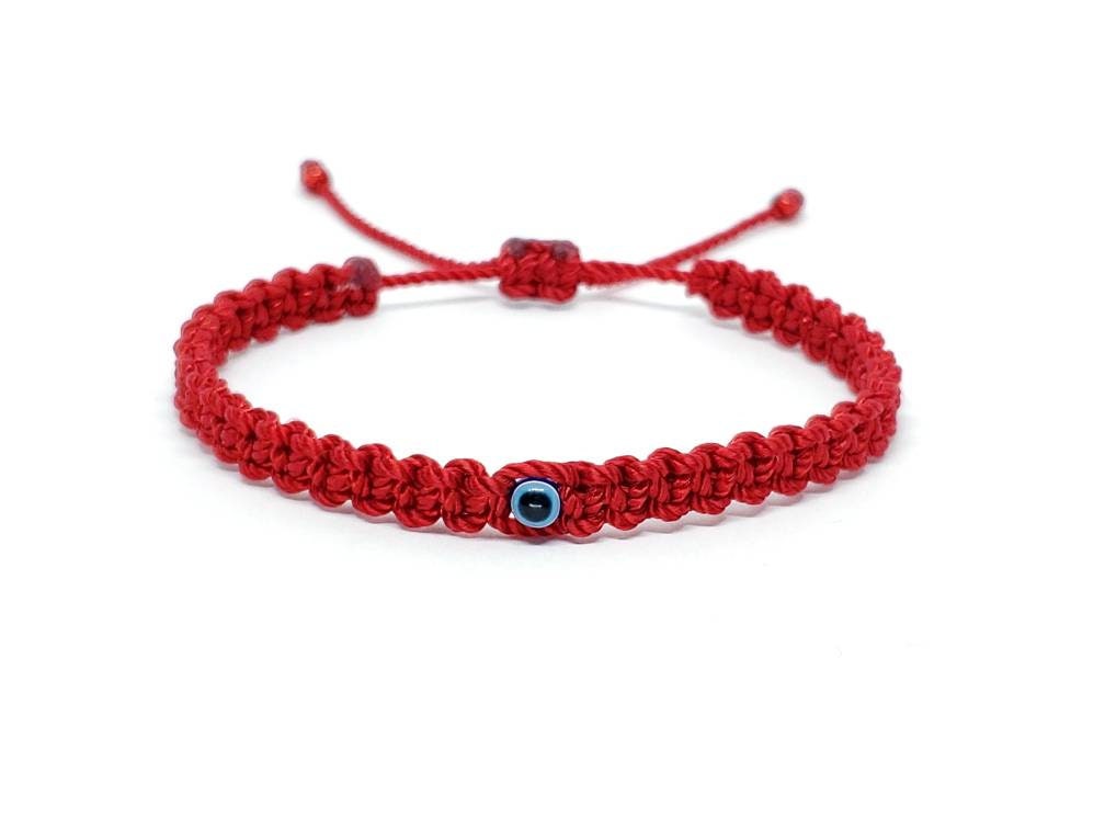 Evil eye bracelet, good luck red string bracelet, evil eye protection amulet, red string wristband adjustable for man and woman