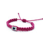 Kids size Evil eye amulet, good luck braided bracelet, good luck Fuchsia string wristband for kids, evil eye protection, good luck charm