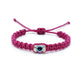 Kids size Evil eye amulet, good luck braided bracelet, good luck Fuchsia string wristband for kids, evil eye protection, good luck charm