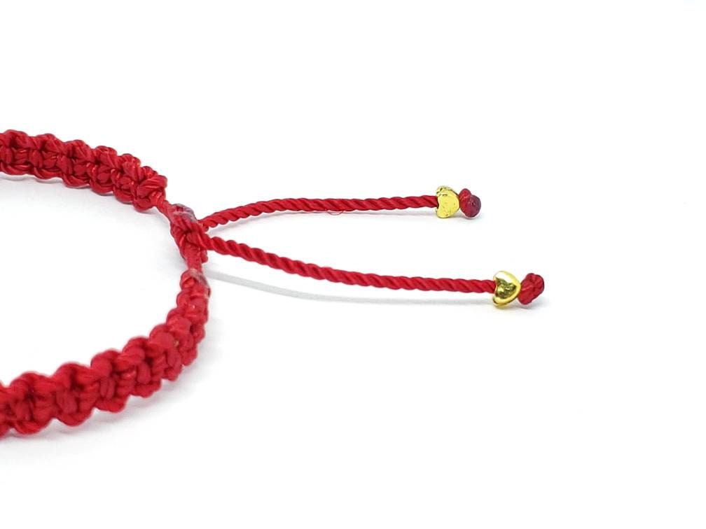 red string good luck bracelet, braided red string wristband, evil eye protection braided bracelet, unisex, adjustable