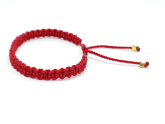 red string good luck bracelet, braided red string wristband, evil eye protection braided bracelet, unisex, adjustable