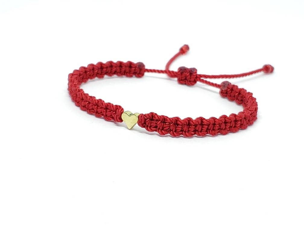 red string good luck bracelet, braided red string wristband, evil eye protection bracelet, adjustable for man and woman