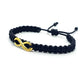 infinity bracelet, braided black string wristband, gold tone infinity charm braided bracelet adjustable for man & woman