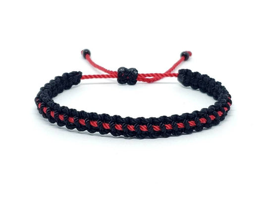 Thin red line bracelet, firefighter bracelet, Fashionable and durable thin red line support wristband, adjustable for man & woman