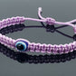 Evil eye amulet bracelet, good luck Lilac color string wristband evil eye protection good luck charm, adjustable beautiful braided bracelet