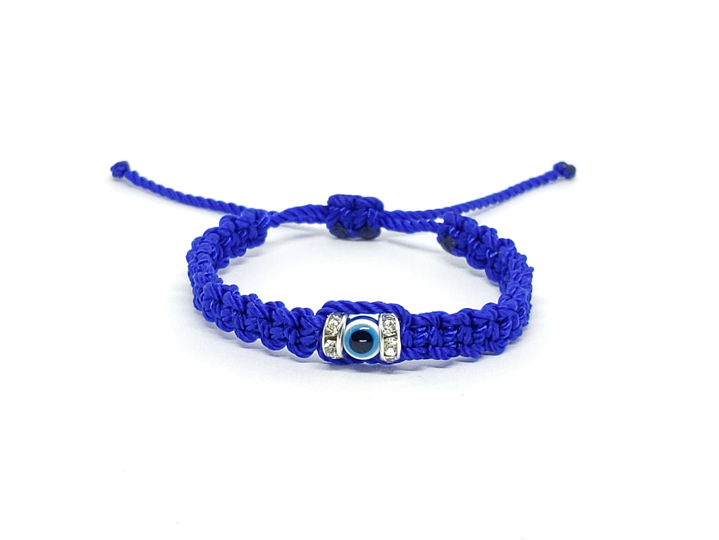 Kids size Evil eye amulet, good luck braided bracelet, evil eye blue string wristband for kids, evil eye protection, good luck charm