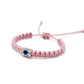 Kids size Evil eye amulet, good luck braided bracelet, good luck pink string wristband for kids, evil eye protection, good luck charm