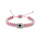 Kids size Evil eye amulet, good luck braided bracelet, good luck pink string wristband for kids, evil eye protection, good luck charm