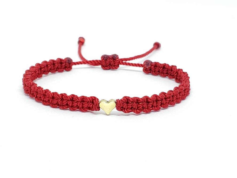 red string good luck bracelet, braided red string wristband, evil eye protection bracelet, adjustable for man and woman