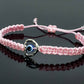 evil eye bracelet, pink string evil eye protection wristband, good luck braided bracelet, baby pink string bracelet adjustable