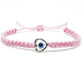 evil eye bracelet, pink string evil eye protection wristband, good luck braided bracelet, baby pink string bracelet adjustable