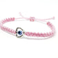 evil eye bracelet, pink string evil eye protection wristband, good luck braided bracelet, baby pink string bracelet adjustable