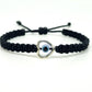 Evil eye good luck bracelet, evil eye protection amulet, black string wristband, black braided evil eye bracelet, adjustable for man & woman