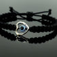 Evil eye good luck bracelet, evil eye protection amulet, black string wristband, black braided evil eye bracelet, adjustable for man & woman