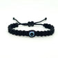 Kids size Evil eye amulet good luck braided bracelet evil eye black string wristband for kids evil eye protection good luck charm adjustable