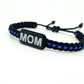 Police Thin blue line mom  bracelet, thin blue line proud mom bracelet -support Police wristband -Ajustable braided bracelet