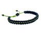 thin green line bracelet, Black braided bracelet with a green Line, adjustable wristband -new -handmade -for man & woman