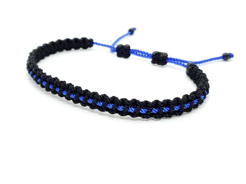 ANKLET- Thin blue line anklet, Police thin blue line, thin blue line support police anklet, adjustable.