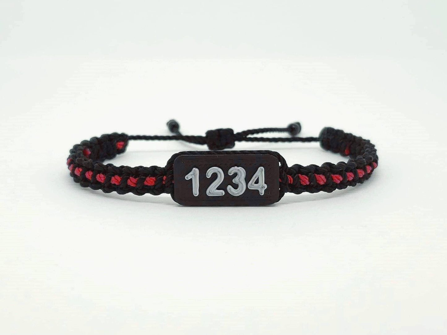 firefighter Thin red line badge bracelet red line bracelet with badge number support firefighter wristband braided bracelet for man & woman