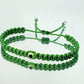 evil eye protection bracelet, green string money wristband, braided evil eye bracelet adjustable for man and woman