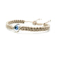 evil eye bracelet, beige string evil eye protection wristband, good luck braided bracelet, adjustable for man and woman