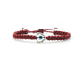 evil eye bracelet, burgundy string evil eye protection wristband, good luck braided bracelet, adjustable for man and woman