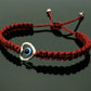 evil eye bracelet, burgundy string evil eye protection wristband, good luck braided bracelet, adjustable for man and woman