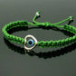 evil eye bracelet, green string evil eye protection wristband, good luck braided bracelet, adjustable for man and woman