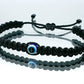 Evil eye bracelet, evil eye braided wristband, black string braided bracelet with an evil eye for protection, adjustable for man & Woman