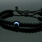 Evil eye bracelet, evil eye braided wristband, black string braided bracelet with an evil eye for protection, adjustable for man & Woman