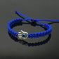 Kids size Hamsa hand royal blue string bracelet, for happiness, luck, health, and good fortune, good luck and evil eye protection for kids