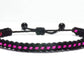 Black braided bracelet with a  pink Line, adjustable wristband -new -handmade -for man & woman