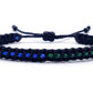 Half thin blue line and half thin green line bracelet, half blue line and half green line -support wristband -new -adjustable