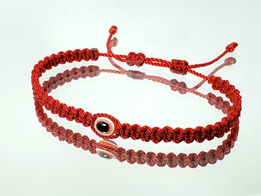 ANKLET -evil eye red string Anklet, braided red string anklet, evil eye protection charm, new, adjustable for man and woman