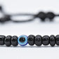 evil eye bracelet, black string evil eye wristband, beaded evil eye protection bracelet, adjustable, for man and woman