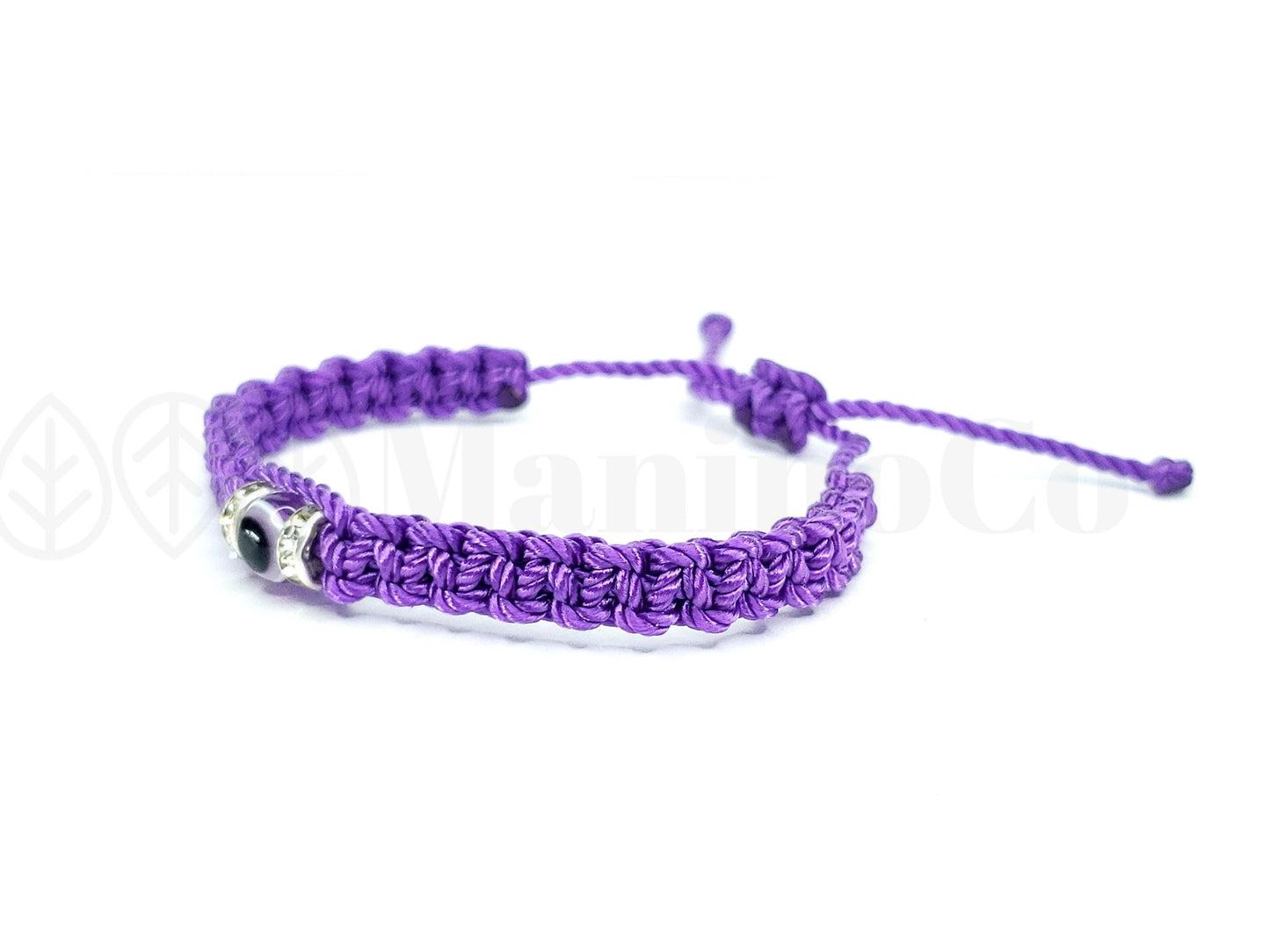 Kids size purple string evil eye bracelet, evil eye protection Evil eye amulet good luck charm braided bracelet for kids