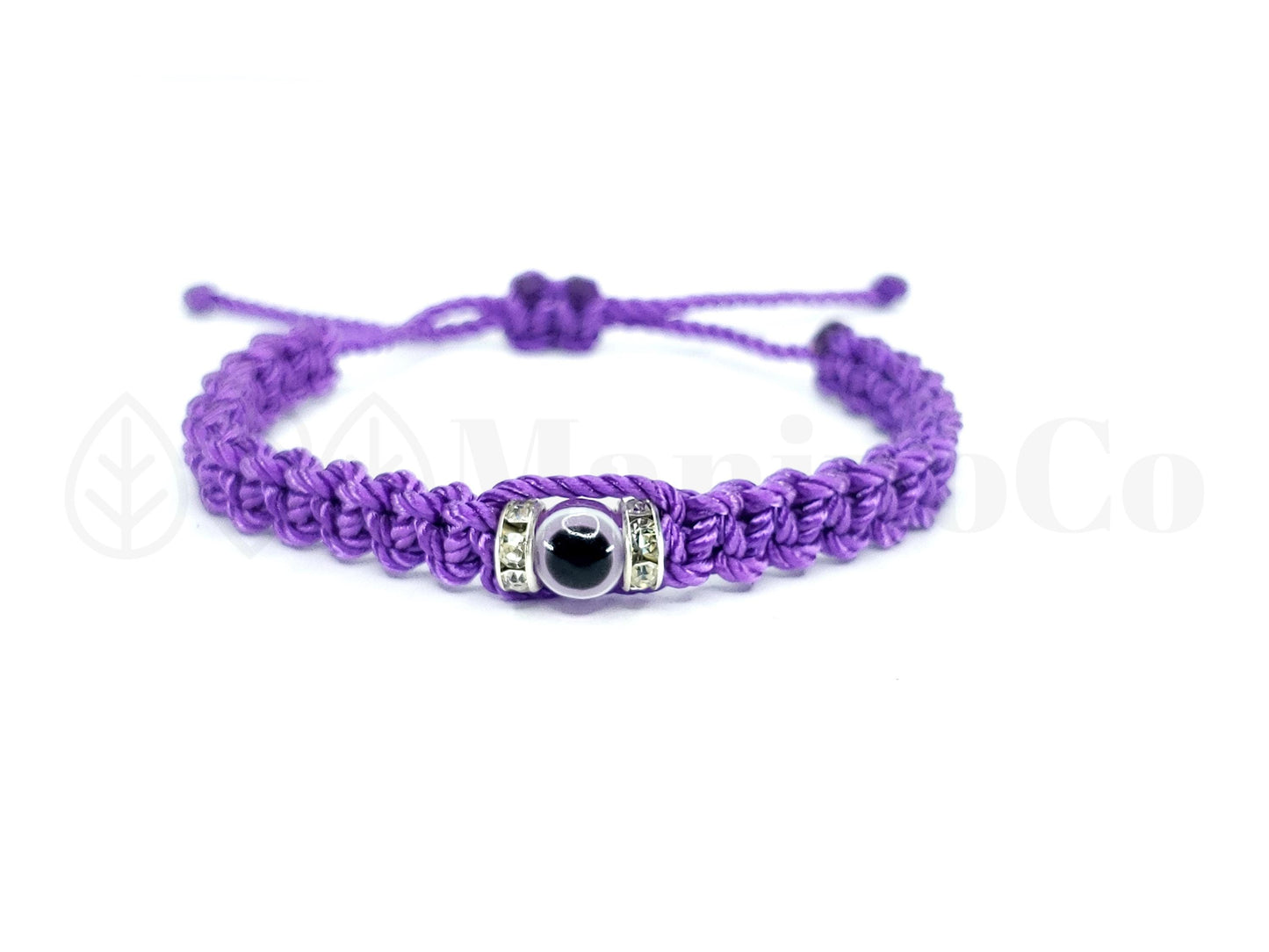 Kids size purple string evil eye bracelet, evil eye protection Evil eye amulet good luck charm braided bracelet for kids