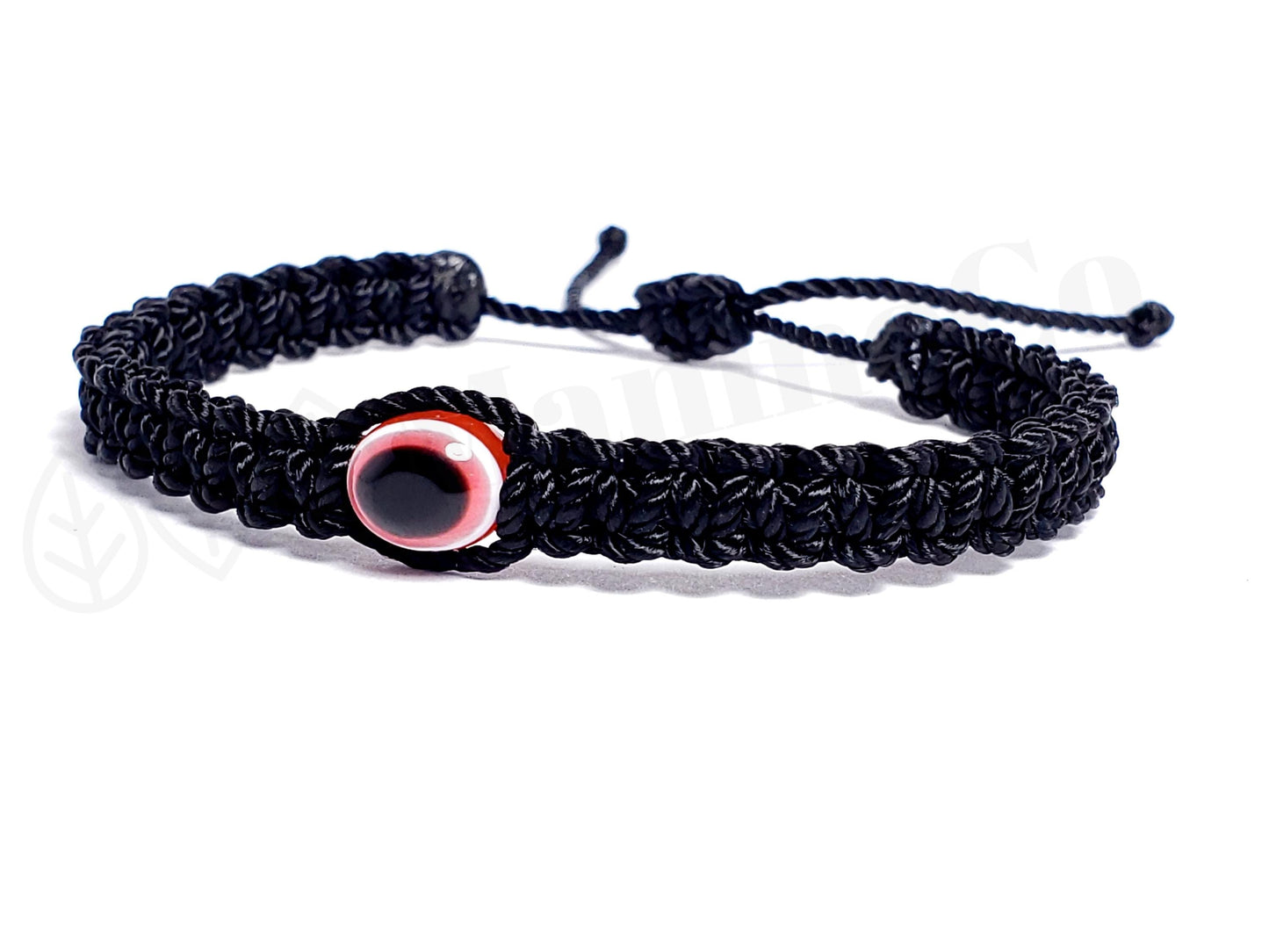 Men evil eye bracelet, black string evil eye wristband, braided evil eye protection bracelet, adjustable, for man and woman