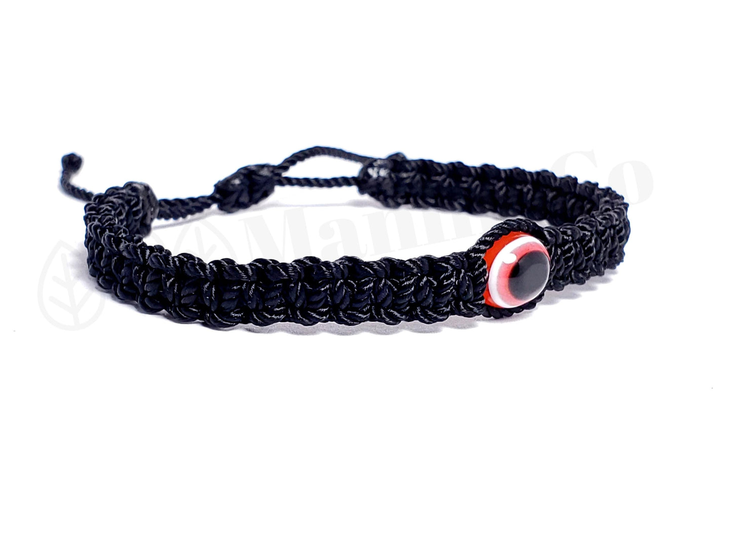 Men evil eye bracelet, black string evil eye wristband, braided evil eye protection bracelet, adjustable, for man and woman