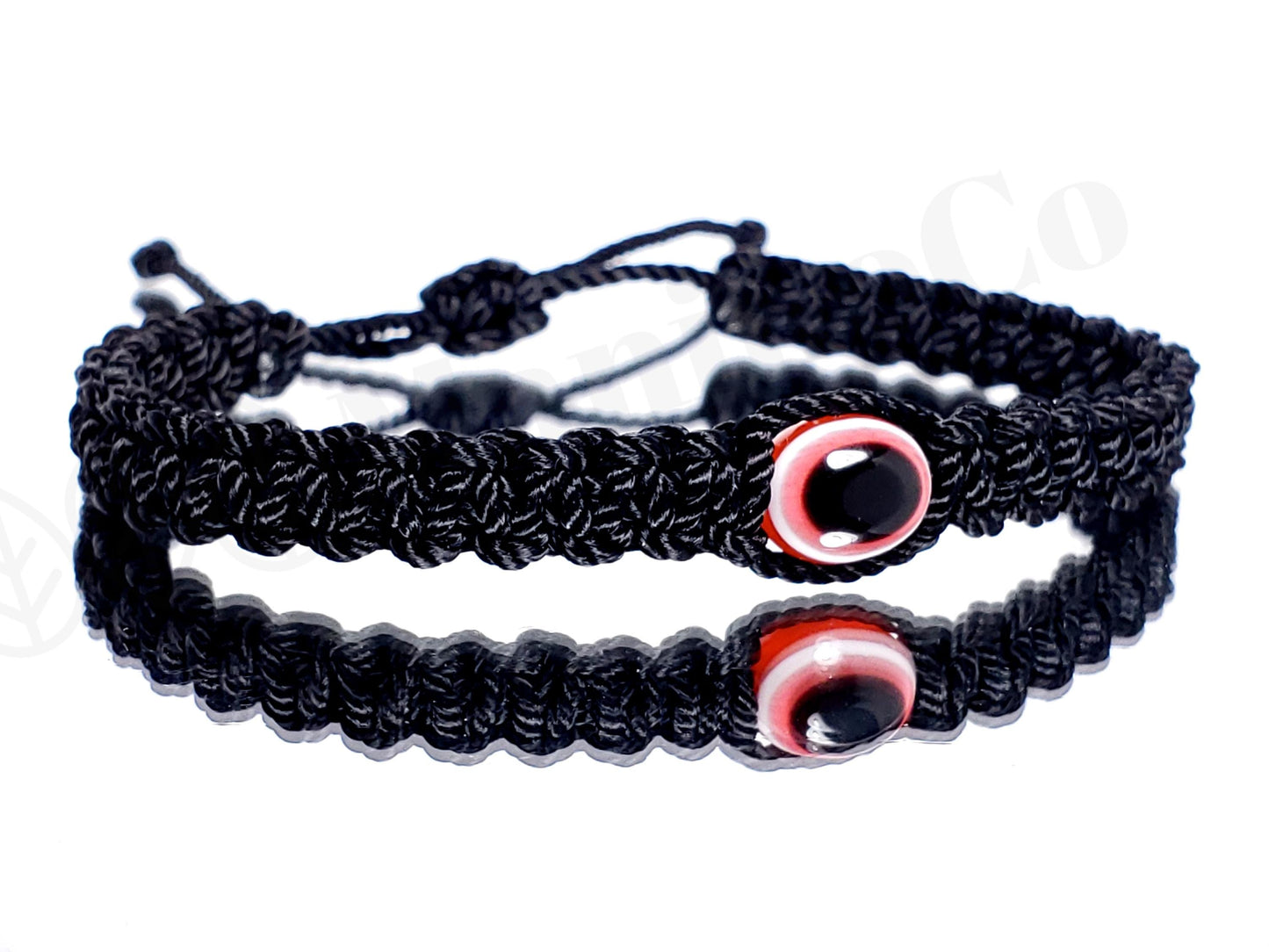 Men evil eye bracelet, black string evil eye wristband, braided evil eye protection bracelet, adjustable, for man and woman