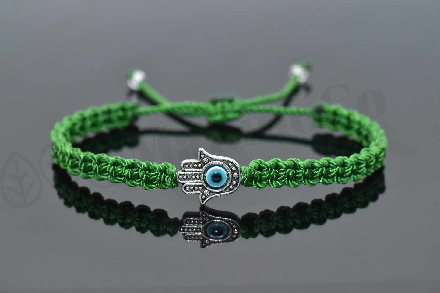 Hamsa hand green string bracelet, for happiness, luck, health, and good fortune, new. good luck and evil eye charm for man and woman