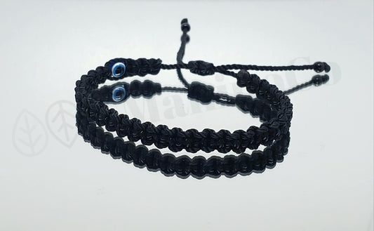 good luck black string bracelet, evil eye protection amulet, black string wristband, black evil eye bracelet, adjustable, man & woman