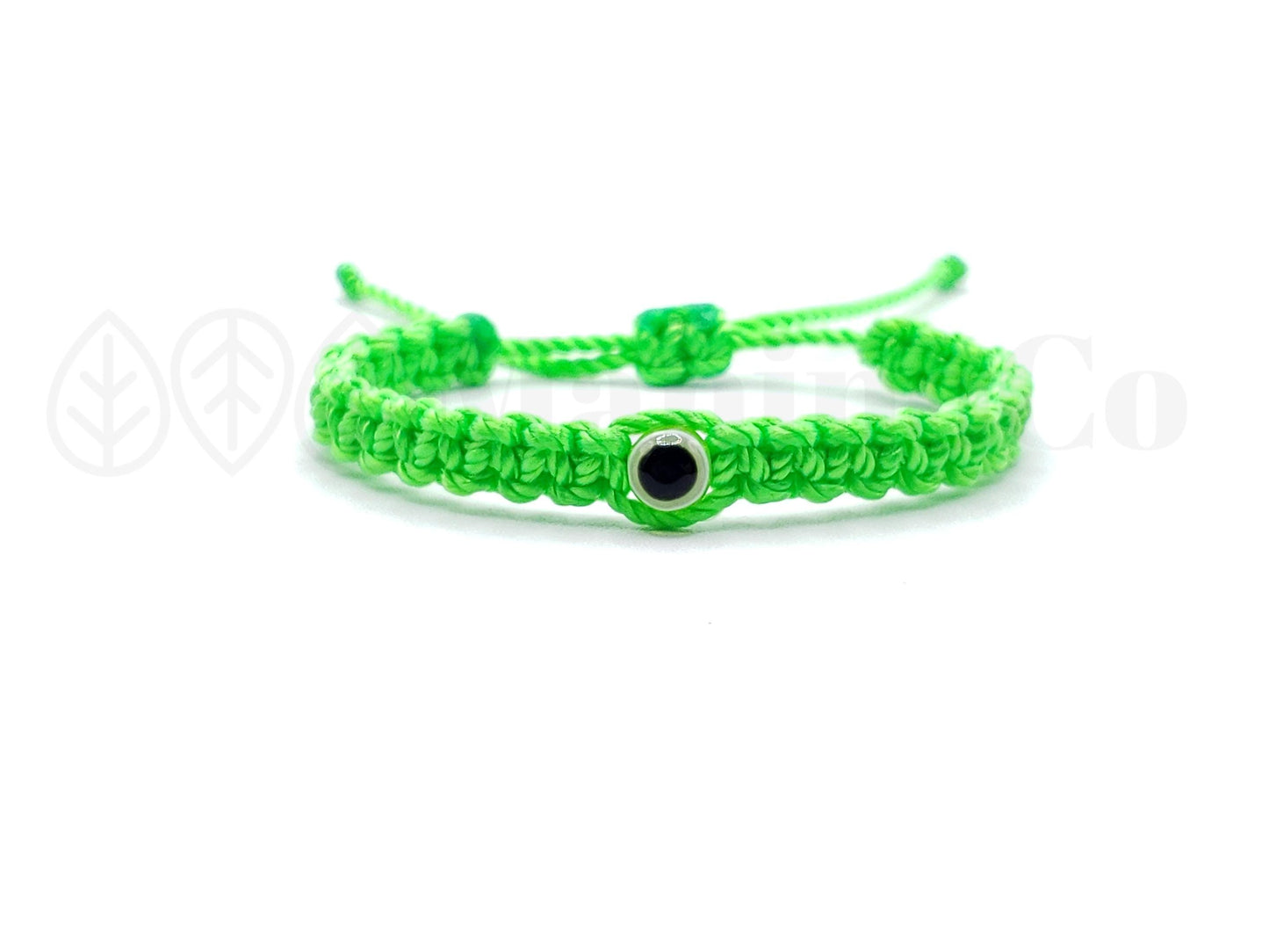 Kids size green string evil eye bracelet, evil eye protection, Evil eye amulet for kids, adjustable protection wristband